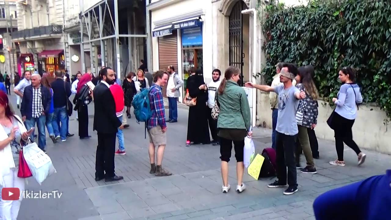 Social Experiment- Blindfolded Man Offers Free Hugs Social Experiment- Blindfolded Man Offers Free Hugs