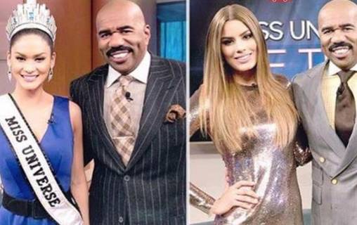 Steve Harvey meets with Miss Universe and Miss Colombia Steve Harvey meets with Miss Universe and Miss Colombia